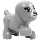 LEGO Medium Stone Gray Dog (Walking) with White and Brown Eyes (19671)