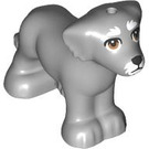 LEGO Mittleres Steingrau Hund mit Weiß Fur und Brown Augen (103366)