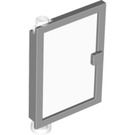 LEGO Medium Stone Gray Door 1 x 4 x 5 Left with Transparent Glass (47899)