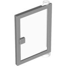 LEGO Medium Stone Gray Door 1 x 4 x 5 Right with Transparent Glass (73194)