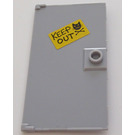 LEGO Medium Stone Gray Door 1 x 4 x 6 with Stud Handle with Black 'KEEP OUT' Sticker (35290)