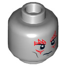 LEGO Medium Stone Gray Drax Minifigure Head (Recessed Solid Stud) (3626 / 18361)