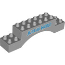 LEGO Gris pierre moyen Duplo Arche
 Brique 2 x 10 x 2 avec 'JURASSIC WORLD' (51704 / 78727)