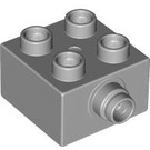 LEGO Medium Stone Gray Duplo Brick 2 x 2 with Pin Joint (22881)