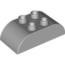 LEGO Medium Stone Gray Duplo Brick 2 x 4 with Curved Sides (98223)