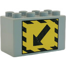 LEGO Medium Stone Gray Duplo Brick 2 x 4 x 2 with Hazard Arrow (31111)