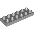 LEGO Medium Stone Gray Duplo Plate 2 x 6 (98233)