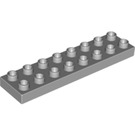LEGO Medium Stone Gray Duplo Plate 2 x 8 (44524)