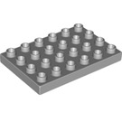LEGO Duplo Medium Stone Gray Plate 4 x 6 (25549)
