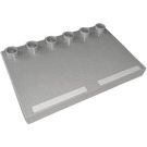 LEGO Medium Stone Gray Duplo Tile 4 x 6 with Studs on Edge with 2 white lines (31465 / 52641)