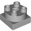 LEGO Gris pierre moyen Duplo Turn Brique 2 x 2 (10888)
