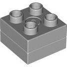 LEGO Medium Stone Gray Duplo Turn Brick 2 x 2 (44538 / 44734)