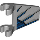 LEGO Mittleres Steingrau Flagge 2 x 2 Angled mit Blau, Dark Blau und Silber Flügel ohne ausgestellten Rand (44676)