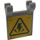 LEGO Medium Steengrijs Vlag 2 x 2 met High Voltage Danger Sign Sticker zonder uitlopende rand (2335)