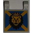 LEGO Medium Stone Gray Flag 2 x 2 with Lion Head Sticker without Flared Edge (2335)