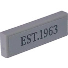 LEGO Medium Stone Gray Tile 1 x 4 with EST.1963 Sticker