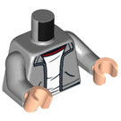 LEGO Medium Stone Gray Harry Potter (Gray Jacket over White Shirt) Minifig Torso (973 / 76382)