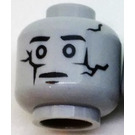 LEGO Medium Stone Gray Head with Sand Green Ghost Face (Recessed Solid Stud) (3626)