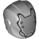 LEGO Mittleres Steingrau Helm mit Smooth Vorderseite mit Silber Faceplate (28631 / 29618)