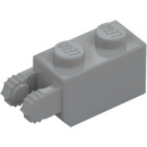 LEGO Medium Stengrå Gångjärn Kloss 1 x 2 Låsning med 2 Fingrar (Vertikal Slutet) (30365 / 54671)