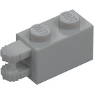 LEGO Medium steengrijs Scharnier Steen 1 x 2 Vergrendelings met Dual Finger aan Einde Horizontaal (30540 / 54672)