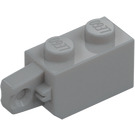 LEGO Gris Pierre Moyen Charnière Brique 1 x 2 Verrouillage avec Single Finger (Verticale) sur Fin (30364 / 51478)