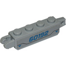 LEGO Gris pierre moyen Charnière Brique 1 x 4 Verrouillage Double avec '60192' Autocollant (30387)