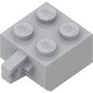 LEGO Medium stengrå Hængsel Klods 2 x 2 Låsning med 1 Finger Lodret (intet akselhul) (30389)