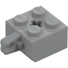 LEGO Medium Stone Gray Hinge Brick 2 x 2 Locking with 1 Finger Vertical with Axle Hole (30389 / 49714)