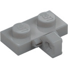 LEGO Mittleres Steingrau Scharnier Platte 1 x 2 mit Vertikal Verriegelt Stub mit unterer Nut (44567 / 49716)