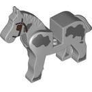 LEGO Mittleres Steingrau Pferd mit Brown Bridle und Grau Patches (75998)