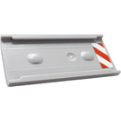 LEGO Medium Stone Gray Ladder Holder 2 x 6 with Red and White Danger Stripes (Left Side) Sticker (87913)