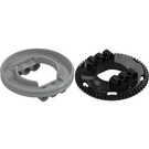 LEGO Medium Stone Gray Large Turntable with Black Top with 60 Teeth (Straight Teeth)