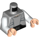 LEGO Medium steengrijs Lobot met Donkeroranje Eyebrows Minifiguur Torso (973 / 76382)