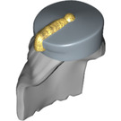 LEGO Gris pierre moyen Longue Droit Cheveux et Sand Bleu Chapeau avec Gold Tassel (39498)