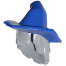 LEGO Mittleres Steingrau Mittlere Länge Haar mit Blau Floppy Witch Hut