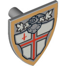 LEGO Medium Stone Gray Minifig Shield Triangular with City of London Coat of Arms (3846 / 90228)