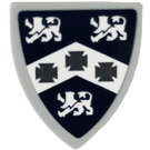 LEGO Medium Stone Gray Minifig Shield Triangular with Lions, Maltese Crosses Sticker (3846)