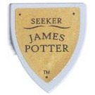 LEGO Medium Stone Gray Minifig Shield Triangular with Seeker - James Potter Sticker (3846)