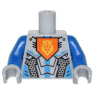 LEGO Mittleres Steingrau Minifigur Torso mit Nexo Knights Royal Soldat Muster mit Krone (973)