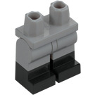 LEGO Medium steengrijs Minifiguur Heupen en benen met Zwart Boots (21019 / 77601)