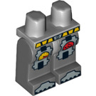 LEGO Medium Steengrijs Minifigure Heupen en benen met Pressure Gauge en Drietand in Rood Cirkel (94303 / 95510)