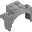 LEGO Medium Stone Gray Mudguard Brick 2 x 4 x 2.3 with Tall Wheel Arch (18974)