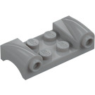 LEGO Medium Stone Gray Mudguard Plate 2 x 4 with Headlights and Curved Fenders (93590)