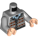 LEGO Gris piedra medio Neville Longbottom con Rojo y Gris Cardigan Minifigura Torso (973 / 76382)