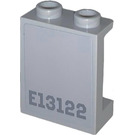 LEGO Medium Stone Gray Panel 1 x 2 x 2 with E13122 Sticker with Side Supports, Hollow Studs