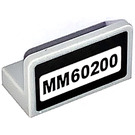 LEGO Medium Stone Gray Panel 1 x 2 x 1 with MM60200 License Plate Sticker with Rounded Corners (4865)