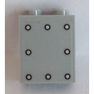 LEGO Gris pierre moyen Panneau 1 x 2 x 2 avec 8 Rivets Autocollant avec supports latéraux, tenons creux (6268)