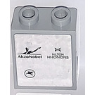 LEGO Medium Stone Gray Panel 1 x 2 x 2 with AkzoNobel and Hilton HHONORS Sticker with Side Supports, Hollow Studs (6268)