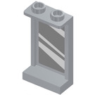 LEGO Medium Stone Gray Panel 1 x 2 x 3 with Mirror Sticker with Side Supports - Hollow Studs (35340)